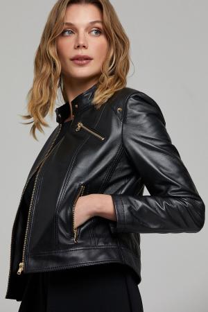 Women's Black Leather Jacket