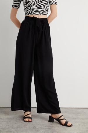 Women's Black Viscose  Trousers