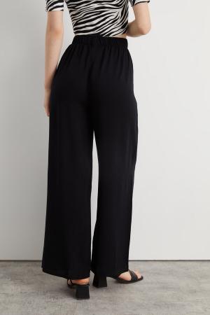 Women's Black Viscose  Trousers