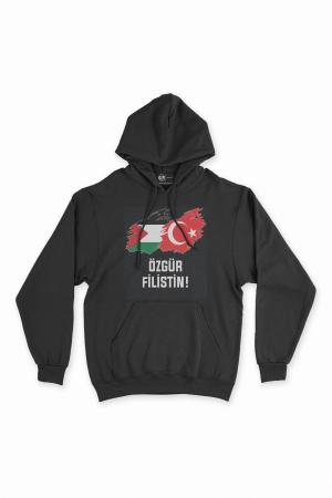 Free Palestine Black T-Shirt Hooded Sweatshirt Hoodie