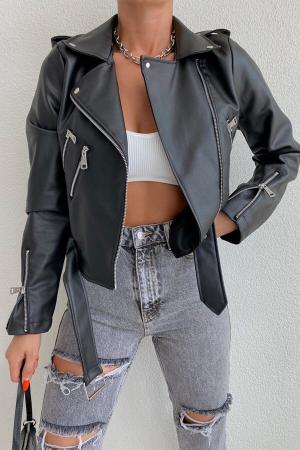 Women's Black Leather Jacket