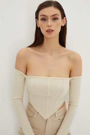 Crop top with back zipper