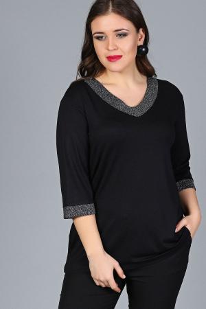 Plus Size Collar Sleeve Glitter Half Sleeve Blouse