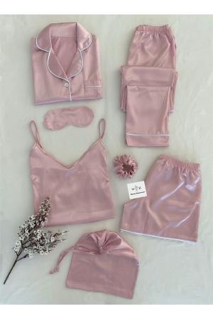 7 Piece Soft Powder Satin Set