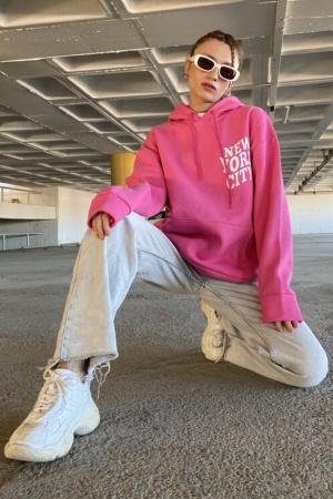 Women's Pink Oversize Sweatshirt