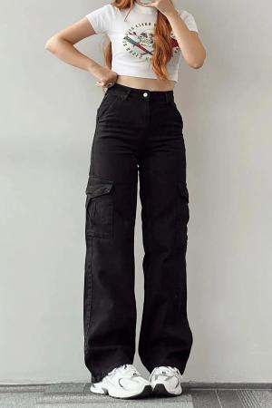 High Waist Cargo Jeans