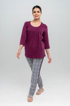 Burgundy Printed Pajama Set