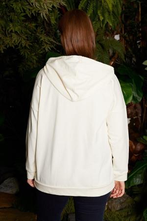 Bone Raised Zippered Sweatshirt