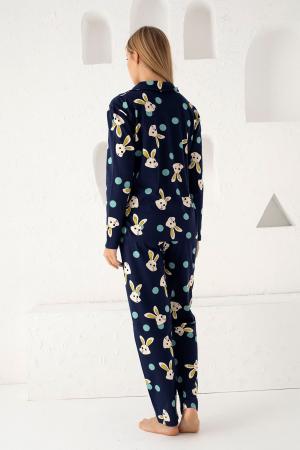 Navy Blue Cotton Pajama Set