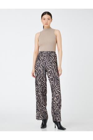 Women's Black Patterned Trousers