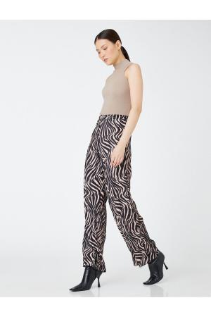 Women's Black Patterned Trousers