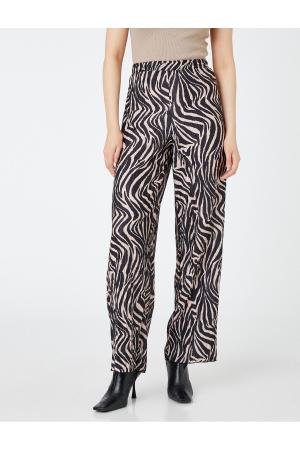 Women's Black Patterned Trousers