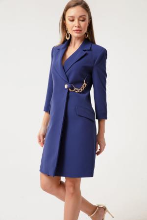 Women's Navy Blue Chain Jacket Dress