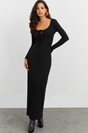 Women's Black Camisole Maxi Dress