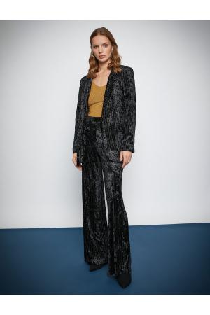 Glittery Velvet Wide Leg Trousers