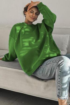 Green Crew Neck  Sweatshirt