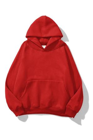 Unisex Red Basic Sweatshirt Hoodie