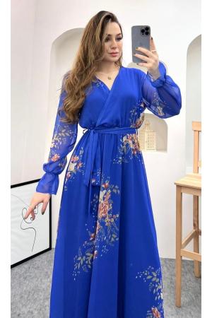 Long Lined Chiffon Floral Dress Plus Size Dress