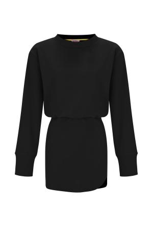 Black Women's Dress with Elastic Waist