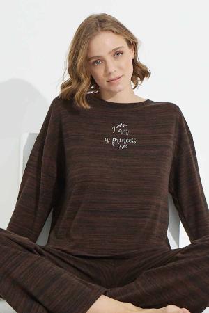 Brown Bottom-Top Knitwear Set