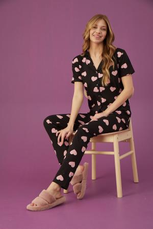 Cotton Buttoned Pajama Set