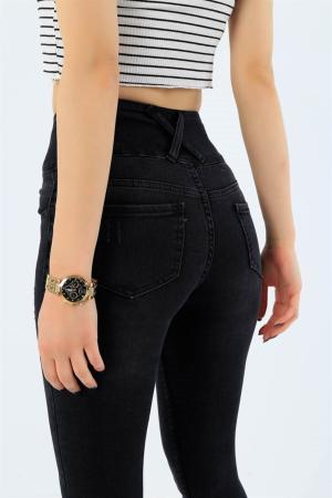 Black high waisted lycra jeans