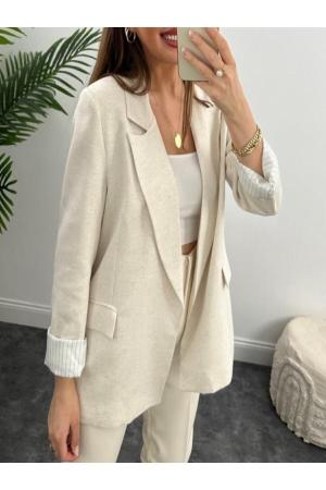 Soft natural linen blazer