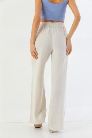 Beige Linen Trousers for Women