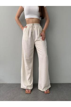 Elastic Waist Linen Trousers