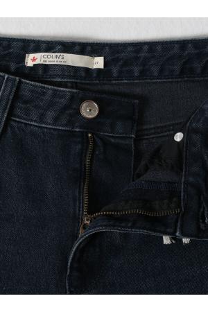 Women's Dark Blue Mid Waist Trousers