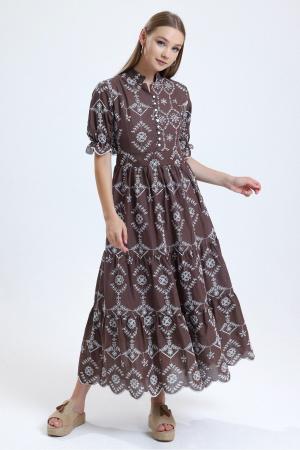 Brown Women's Collared Dress