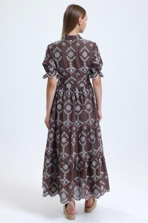 Brown Women's Collared Dress