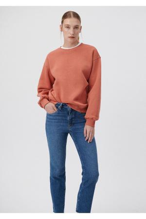 Orange neck blouse