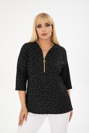 Black Dot Patterned  Blouse