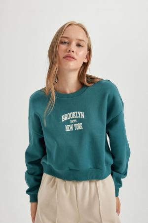 Cool Oversize Fit Crew Neck Thick Sweatshirt