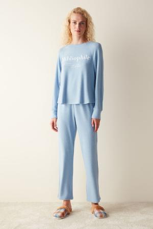 Blue long sleeve pajama set