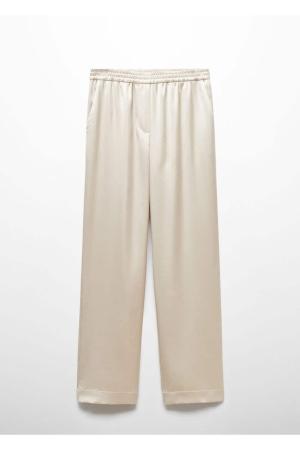 Elastic waist satin trousers