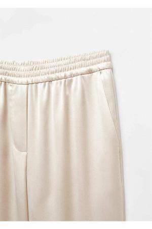 Elastic waist satin trousers