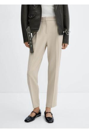 Straight leg pleated trousers