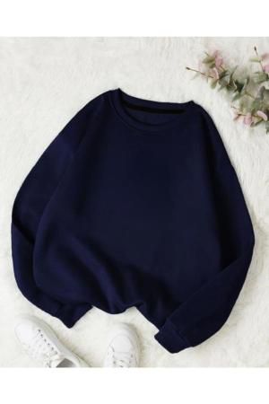 Dark Blue Plain Sweatshirt