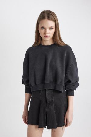 Cool Crop Thick Fabric Basic Sweatshirt