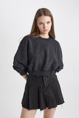 Cool Crop Thick Fabric Basic Sweatshirt