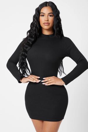 Black tight mini dress for women