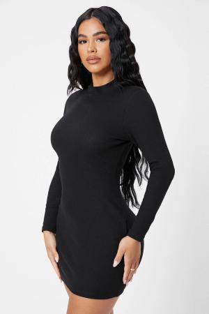 Black tight mini dress for women