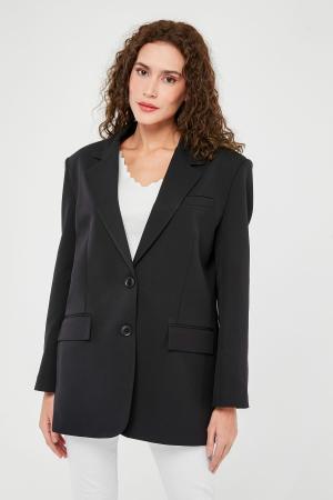 Black Women's  Oversize Blazer Jacket