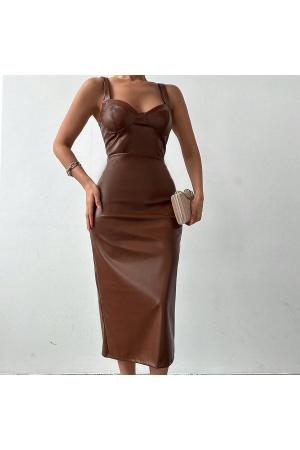 Faux Leather Dress