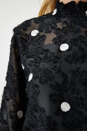 Women's Black Flecked Blouse