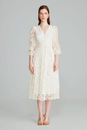 Lace Pleated Dress