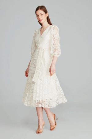 Lace Pleated Dress