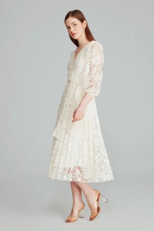 Lace Pleated Dress